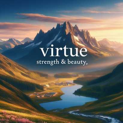 Scenic view of a mountain landscape, representing virtue-inspired baby girl names.