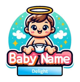 a cute baby as logo for baby name delight